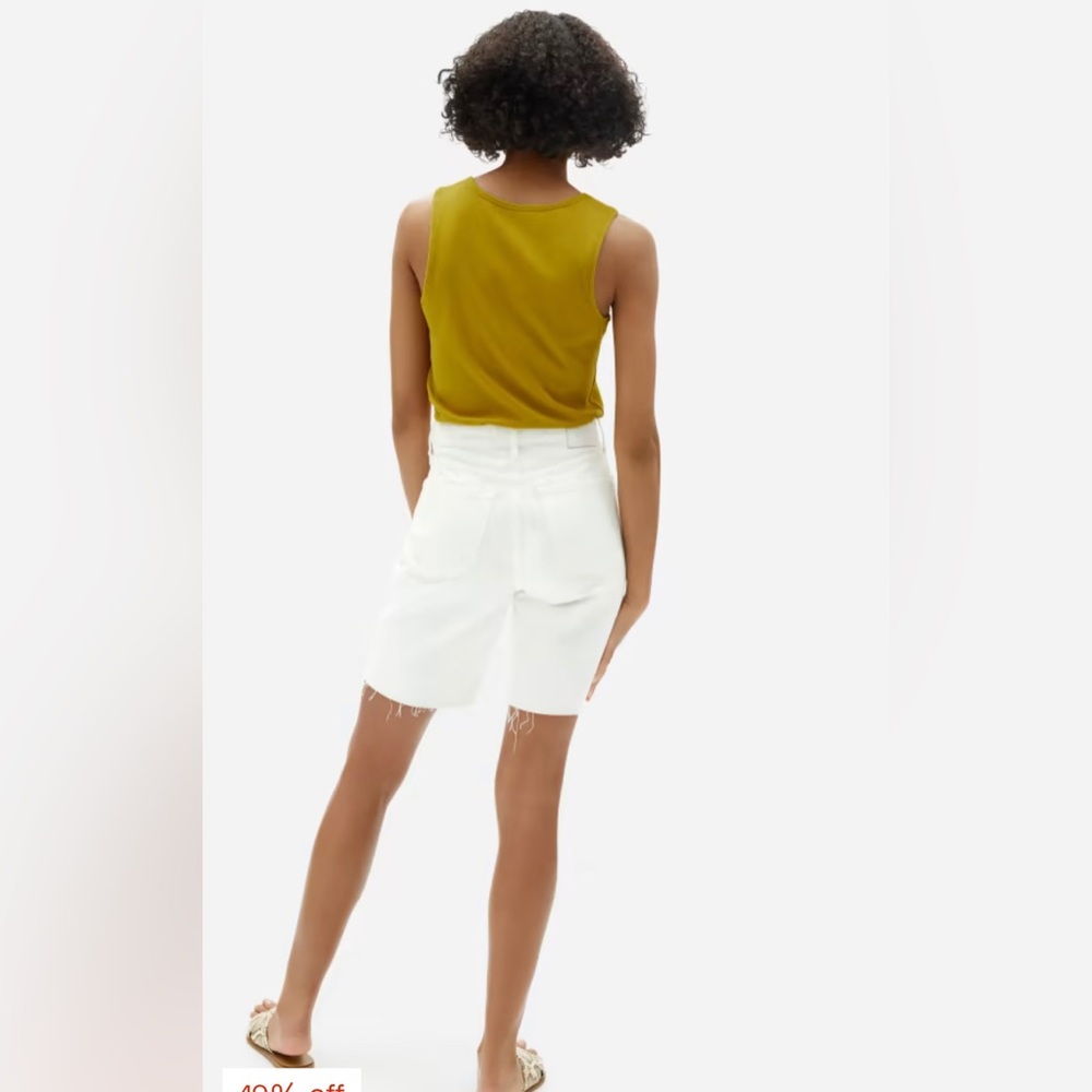 Everlane Olive Button-Front Rib Tank - Picture 3 of 9